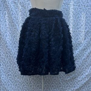 Handcrafted Chic Navy Floral Mini Skirt